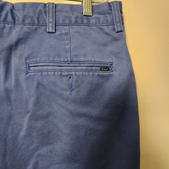Polo Ralph Lauren Blue Flat Front Chinos‎ 34x33 100% Cotton Classic Fit Logo - Picture 3 of 11